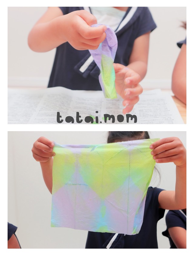 染め紙で お花の作り方